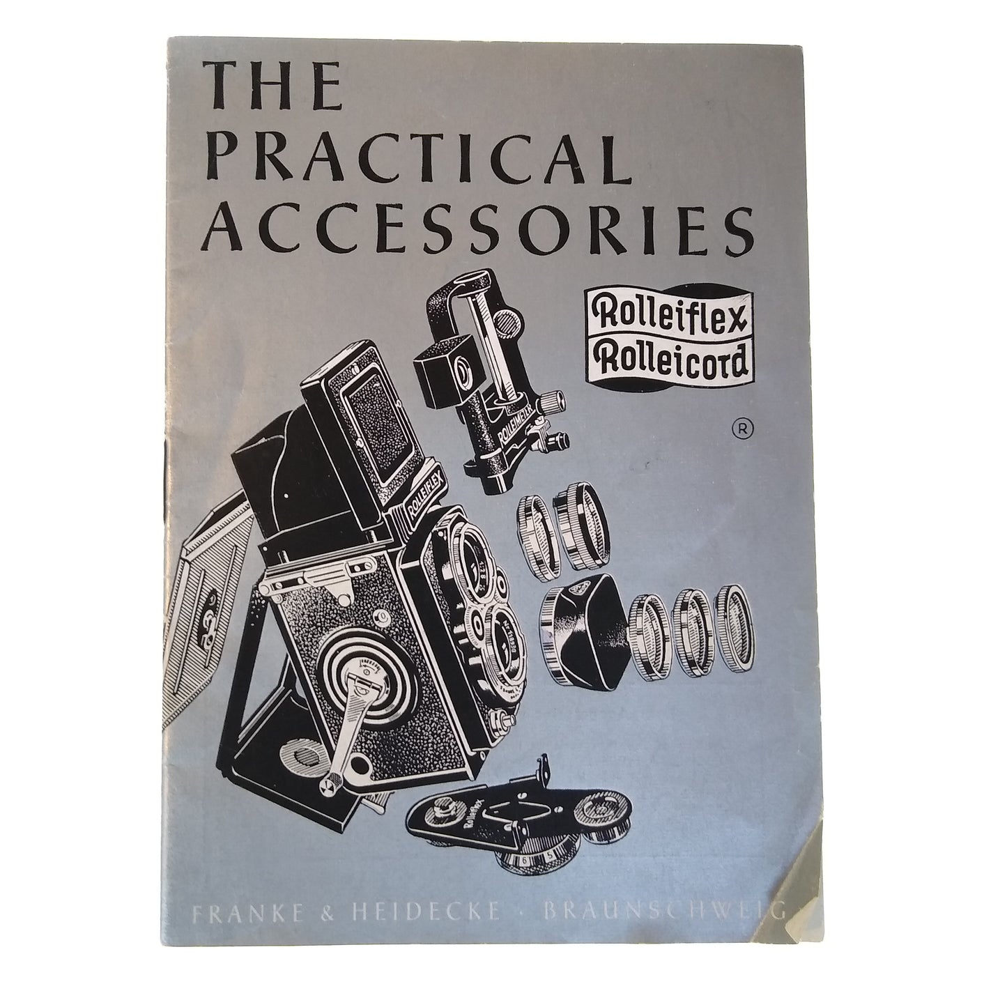 "The Practical Accessories" (no. 0654) Brochure for Rolleiflex and Rolleicord.